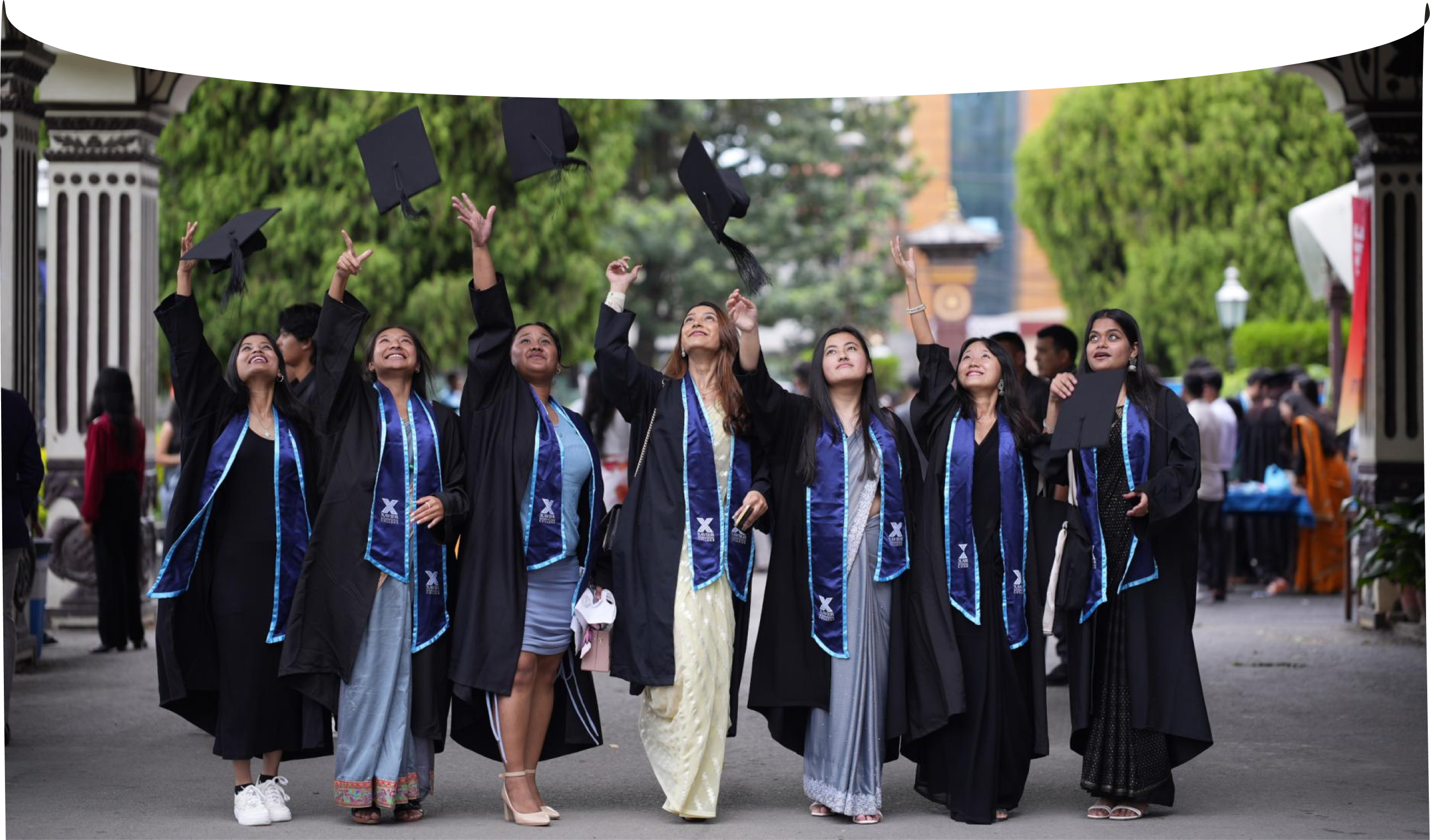 Students celebrating graduation